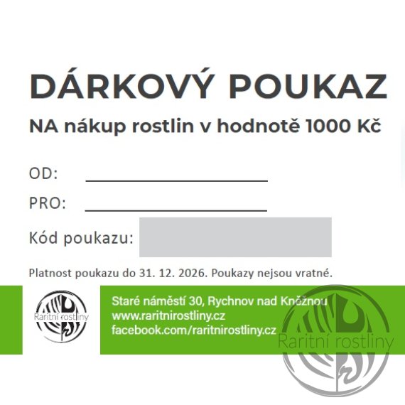 Dárkový poukaz v hodnodě 1000 Kč 
